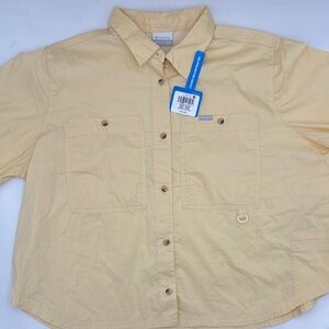 Columbia Brea Falls Woven Short Sleeve Shirt in Lemon Wash